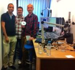 Společná fotografie s profíky. Zleva Leif Claesson, David Beck, Lukáš Bárczay. Říjen 2012