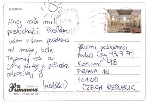 Pohlednice dorazila do Prahy i s razítkem